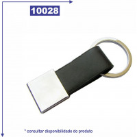 Chaveiro de metal com detalhe em couro sintético 10028