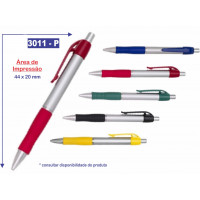 Caneta Personalizada Plástica Prata 3011P Caneta Personalizada Plástica Prata 3011P