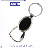 Chaveiro de metal personalizado, com detalhe espelhado nas duas faces 12570